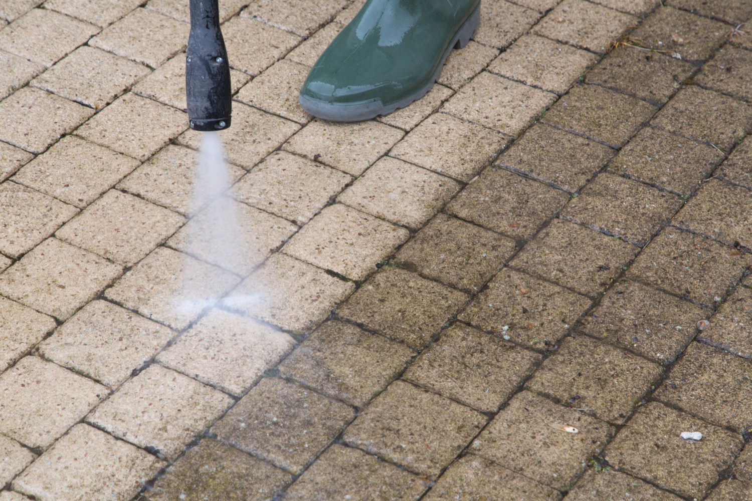 commercial power washing cobblestone